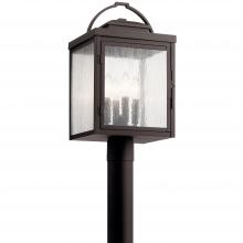 Kichler 59013RZ - Carlson 19.5" 4 Light Post Light with Clear Seeded Glass in Rubbed Bronze